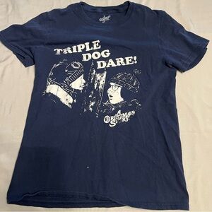 A Christmas Story Triple Dog Dare Blue Graphic Tee